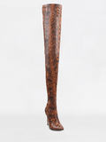 Сапоги-ботфорты Camel Python Lycra Stiletto Thigh High