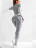 2 piece Long Sleeve Patchwork Set