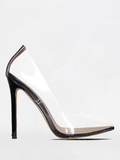 Transparent High Heeled Pointed Toe Heels