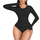 Women's Crew Neck Long Sleeve Bodysuit T Shirts Basic Tops