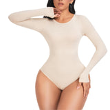 Women's Crew Neck Long Sleeve Bodysuit T Shirts Basic Tops