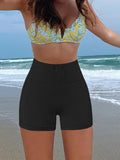 Seamless Ribbed Workout High Waist Athletic Shorts