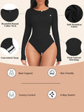 Women's Crew Neck Long Sleeve Bodysuit T Shirts Basic Tops