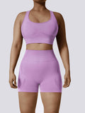 Workout Sets 2 Piece Crop Tank Top & Yoga Outfits Shorts