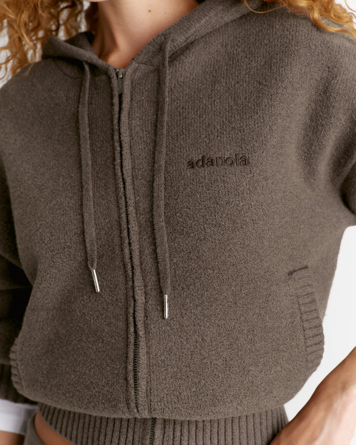 Knit Hooded Bomber Jacket -test