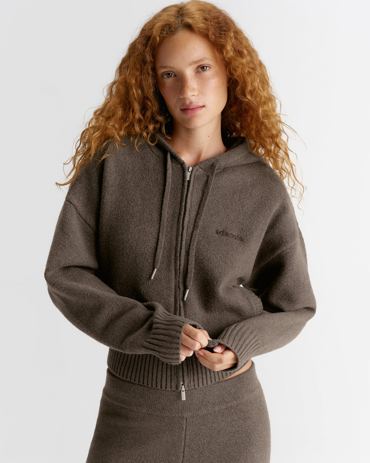 Knit Hooded Bomber Jacket -test