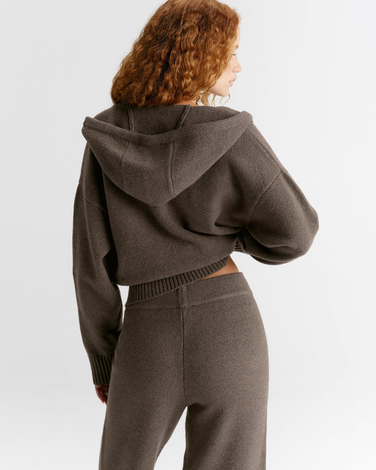 Knit Hooded Bomber Jacket -test