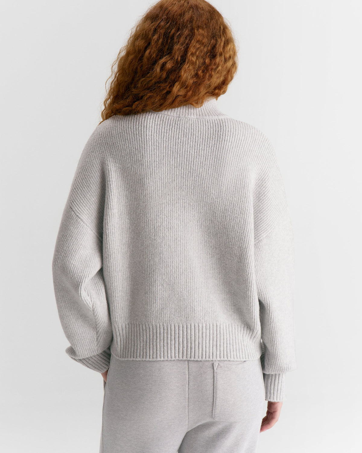 Ribbed Zip Through Knit Sweatshirt - test