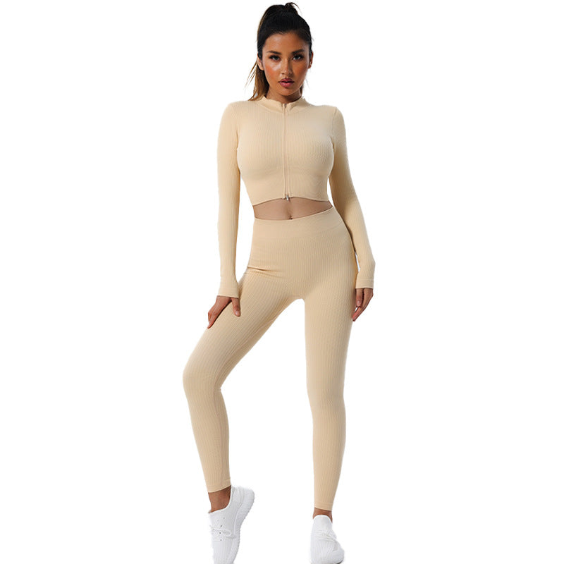 Fitness Clothing Seamless Running Top Long Sleeve Long Pants Athletic Suit