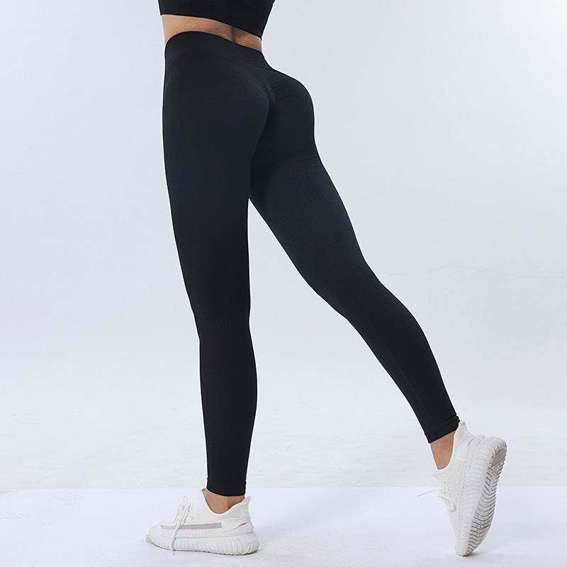 Workout Sets Seamless Running Top Long Sleeve Long Pants Athletic Suit