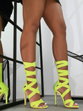 Yellow Stappy Stiletto Sandals