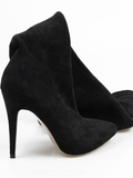 Sexy Suede Pointed Toe Stiletto High Heels Boots