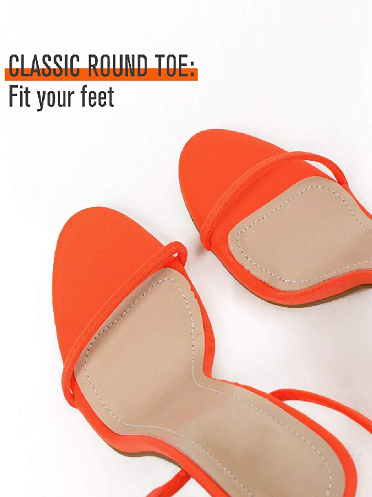 Round Open Toe Stilettos Lace Up High Heel Sandals