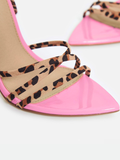 Strappy High Heels Leopard/ Zebra Print Open Toe Sandals