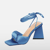 Square Toe Sandals Ankle Heel